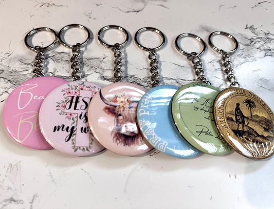 Custom Round Photo Keychain 58mm (2.25in)