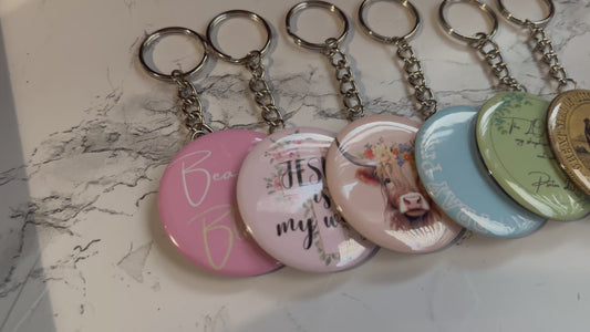 Custom Round Photo Keychain 58mm (2.25in)